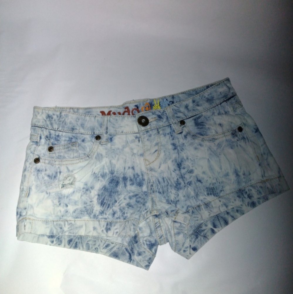 Mudd Cutoff Denim Shorts Acid Washed